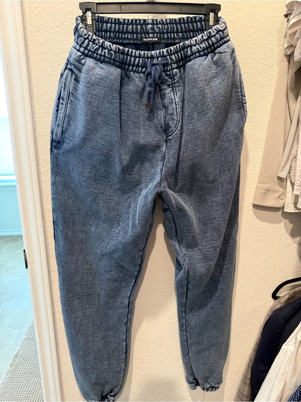 TALENTLESS Washed Blue Drawstring Joggers